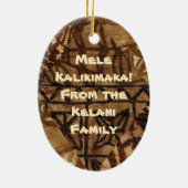 樹皮布のTikiのヴィンテージのサーフボードのオーナメント セラミックオーナメント (裏面)