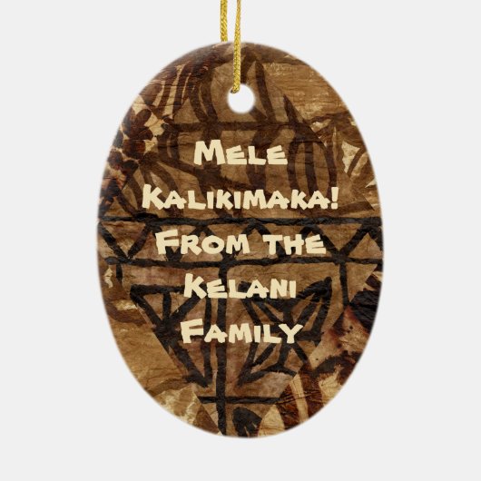 樹皮布のTikiのヴィンテージのサーフボードのオーナメント セラミックオーナメント (裏面)