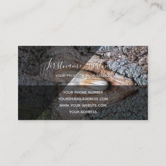 樹皮木表面グレー三角形モノグラムブ 名刺 (裏面)