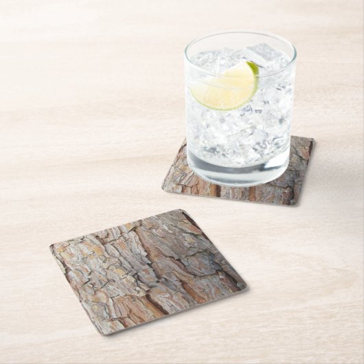 樹皮秋秋の模様 スクエアペーパーコースター (インサイチュ)