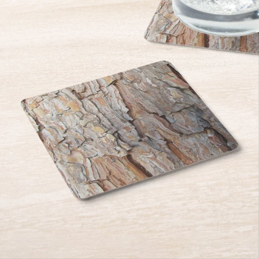 樹皮秋秋の模様 スクエアペーパーコースター (アングル)