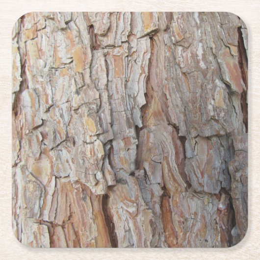 樹皮秋秋の模様 スクエアペーパーコースター (正面)