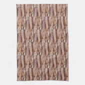 樹皮質感カッコいいユニーク キッチンタオル (縦)