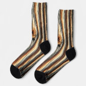 樹皮質感カッコいいユニーク ソックス (左)