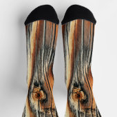 樹皮質感カッコいいユニーク ソックス (上部)