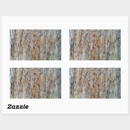 樹皮質感詳細 長方形シール (シート)