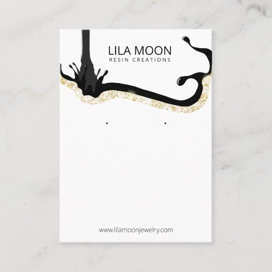 樹脂をテーマにしたイヤリングカード 名刺 (正面)