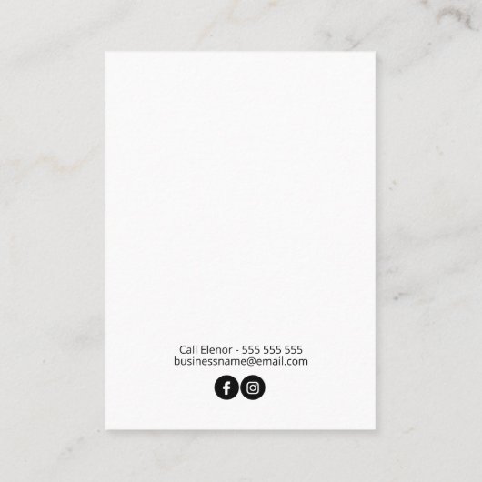 樹脂をテーマにしたイヤリングカード 名刺 (裏面)