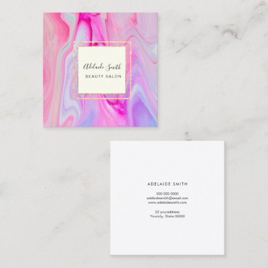 樹脂エレガント材料 スクエア名刺 (正面/裏面)