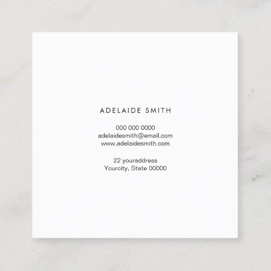 樹脂エレガント材料 スクエア名刺 (裏面)