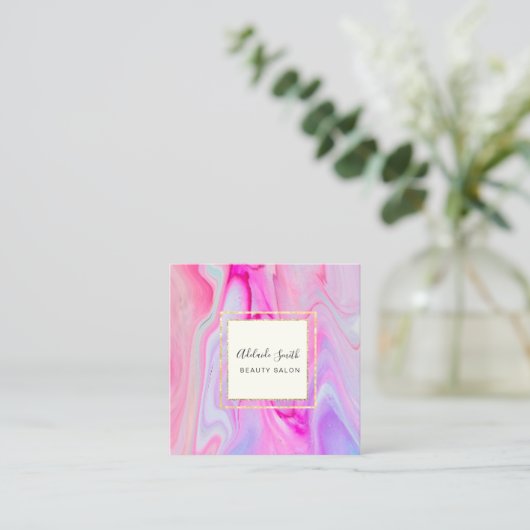 樹脂エレガント材料 スクエア名刺 (スタンド正面)