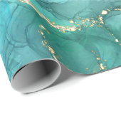 樹脂デザイン包装紙ティール(緑がかった色) ラッピングペーパー (ロールコーナー)