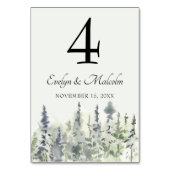 樹高の木材の水色の常緑樹結婚の木 テーブルナンバー (裏面)