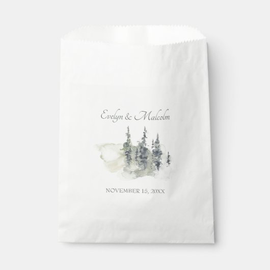 樹高の木材の水色の常緑樹結婚の木 フェイバーバッグ (正面)