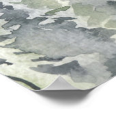 樹高の木材の水色の常緑樹結婚の木 ポスター (角)