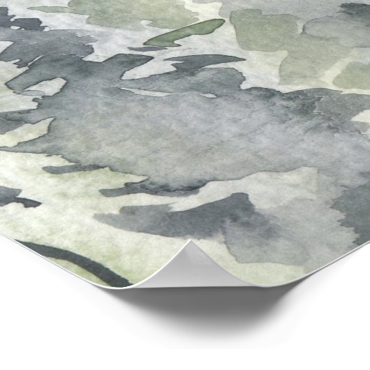 樹高の木材の水色の常緑樹結婚の木 ポスター (角)