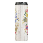 樹齢の木材モノグラムお洒落花 タンブラー (裏面)