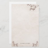 樹齢パーソナライズされた素朴紙文房具 便箋 (正面/裏面)