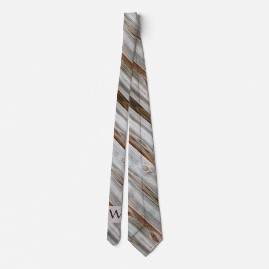 樹齢素朴の木茶色と灰色 ネクタイ (裏面)