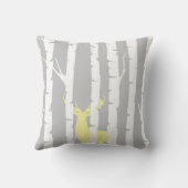 樺の木および黄色いシカ クッション (裏面)