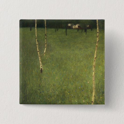 樺の木が付いている農家、1900年 缶バッジ (正面)