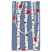 樺の木と鳥 スモールペーパーバッグ (正面)