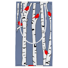 樺の木と鳥 スモールペーパーバッグ