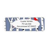 樺の木と鳥 ラベル (正面)