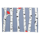 樺の木と鳥 枕カバー (正面)