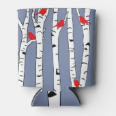 樺の木と鳥 缶クーラー (正面)