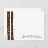 樺の木のカスタムで平らなメッセージカード ノートカード (正面/裏面)