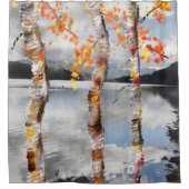 樺の木のカスタムなシャワー・カーテン シャワーカーテン (正面)