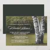 樺の木のクラシカルな結婚式前祝賀会招待状 招待状 (正面/裏面)