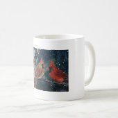 樺の木のコーヒー・マグのオスおよびメスの（鳥）ショウジョウコウカンチョウ コーヒーマグカップ (正面右)