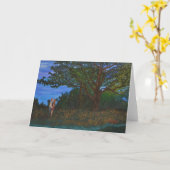 「樺の木の下で」グリーティングカード カード (黄色い花)