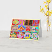 樺の木の国のハッピーバースデー-霊気の治療 カード (黄色い花)