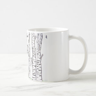樺の木の孤独なキツネ コーヒーマグカップ