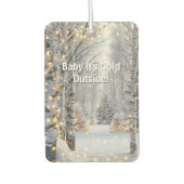 樺の木の木々ライト"ベビー外は寒い" カーエアーフレッシュナー (正面)