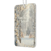 樺の木の木々ライト"ベビー外は寒い" カーエアーフレッシュナー (左)