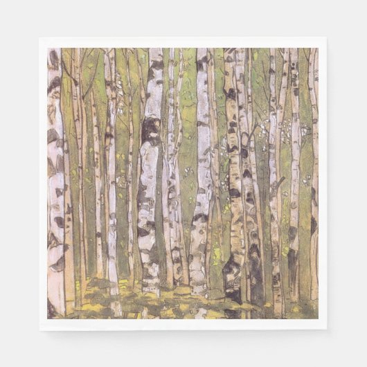 樺の木の木々（ローリヒ） スタンダードランチョンナプキン (正面)