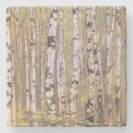 樺の木の木々（ローリヒ） ストーンコースター