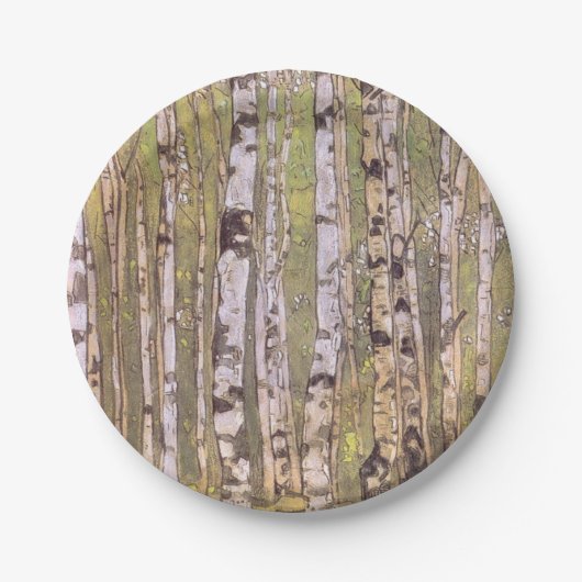 樺の木の木々（ローリヒ） ペーパープレート (正面)