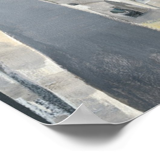 樺の木の木が灰色の背景に表示 ポスター (角)