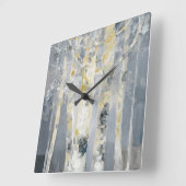 樺の木の木が灰色の背景6 スクエア壁時計 (傾斜)