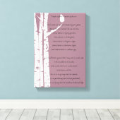 樺の木の木と祈りの言葉 キャンバスプリント (インサイチュ (ウッドフロア))