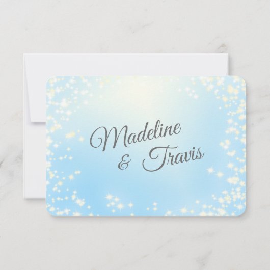 樺の木の木と輝くスカイブルー結婚ズ 出欠カード (裏面)