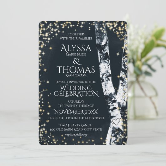 樺の木の木と輝結婚き 招待状 (スタンド正面)