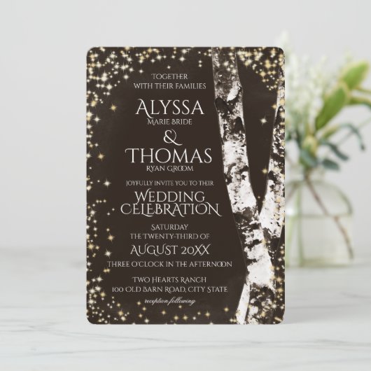 樺の木の木と輝結婚き 招待状 (スタンド正面)