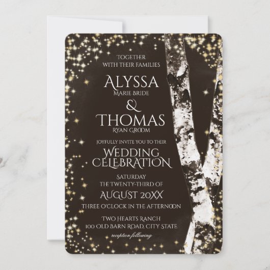 樺の木の木と輝結婚き 招待状 (正面)