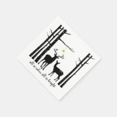 樺の木の木と鹿のクリスマス | スタンダードカクテルナプキン (角)